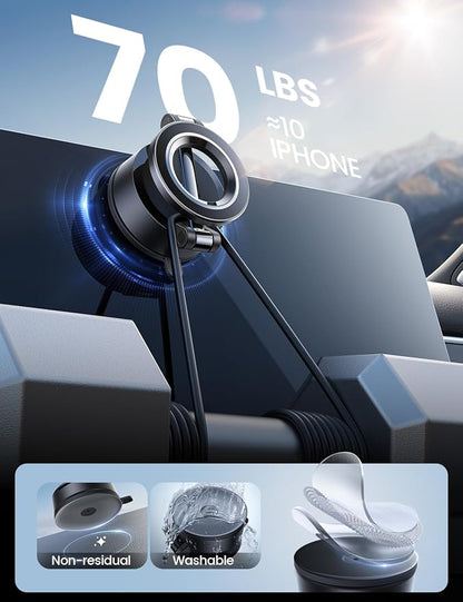 Lamicall for Magsafe Car Mount [70LBS Strongest Suction & Ultra Magnets] Phone Holders for Your Car, 360° Adjustable Suction Cup Phone Mount for Dashboard & Windshield Truck fit iPhone 17 Smartphone
