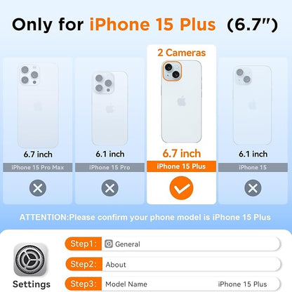 WIFORT for iPhone 15 Plus Waterproof Case, [IP68 Underwater Dustproof][Built-in Screen][15FT Military Shockproof], 360 Full Body Sealed Protection Cover Magnetic Frosted Phone Case, 6.7" Black