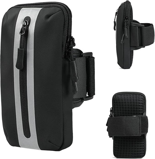 Prime Comfort Running Phone Holder Armband, iPhone Arm Bands for Exercise, Running Arm Bands for Cell Phone, Phone Purse Cell Phone Holder for Walking (Black)