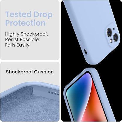 FireNova Designed for iPhone 13 Case, Silicone Upgraded [Camera Protection] Phone Case, Soft Anti-Scratch Microfiber Lining Inside, 6.1 inch, Light Blue