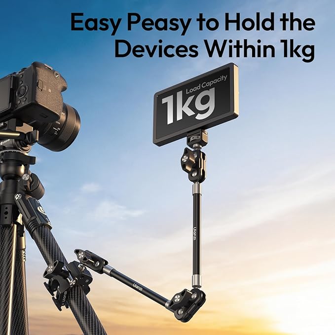 ULANZI 22'' CO78 Magic Arm w Desk C Clamp, Camera Mount Articulating Friction Arm w Super Clamp, 1/4" & ARRI Pins, Overhead Phone Mount Holder Stand, 1kg f Phone & Action Cam, Video Light