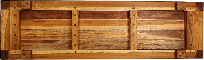EcoDecors, 34 inch, with LiftAid Handles, Bath Tray for Tub, Bath Tub Tray Wood, Bathtub Table, Caddy for Bathtub in Natural Teak