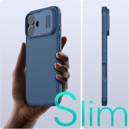Nillkin for iPhone 17 Case with Slide Camera Cover, Thin Slim Fit, Shockproof Protective, Protector Privacy, Phone Case iPhone 17 Camera Lens Protector 6.3 inch, Blue