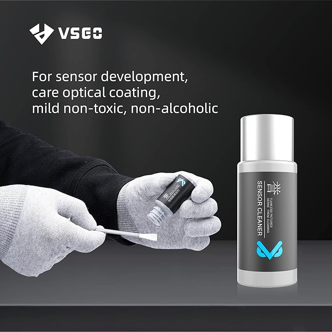 VSGO Digital Camera Cleaning Swab Sensor Cleaning Swabs with 10ml Sensor Cleaning Solution Dry CCD CMOS Clean Swab with Sensor Cleaner for Nikon Sony Canon DSLR Camera Clean (12mm (6pcs Sensor Swab))