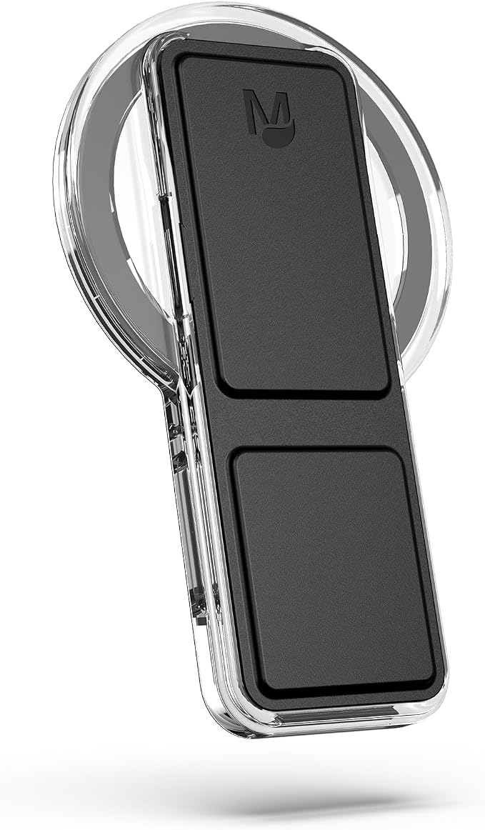 CLCKR for MagSafe Phone Grip for MagSafe Kickstand Compatible with Mag Safe Finger Loop for Mag Safe iPhone 17/16/15/14/13/12 Series, 3-in-1 Phone Ring Holder Strap for Samsung S25/S24/S23, Black