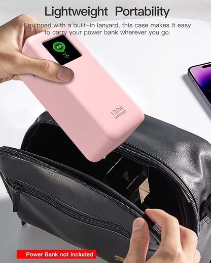 Silicone Case for UGREEN Nexode Power Bank (20000mAh 130W) Full-Body Protective Cover for UGREEN Portable Charger,Precise Port Cutouts (Case Only) Pink