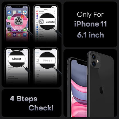 TOCOL for iPhone 11 Phone Case, Compatible with Magsafe Charger, Full Camera Protection, Drop Protection, Translucent Matte for iPhone 11 Case 6.1 inch (Black)