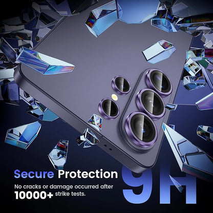 Tensea (3+2PCS Compatible with Samsung Galaxy S26 Ultra Camera Lens Protector, 9H Tempered Glass Camera Cover Screen Protector Metal Individual Ring [Installation Tray][Case Friendly]