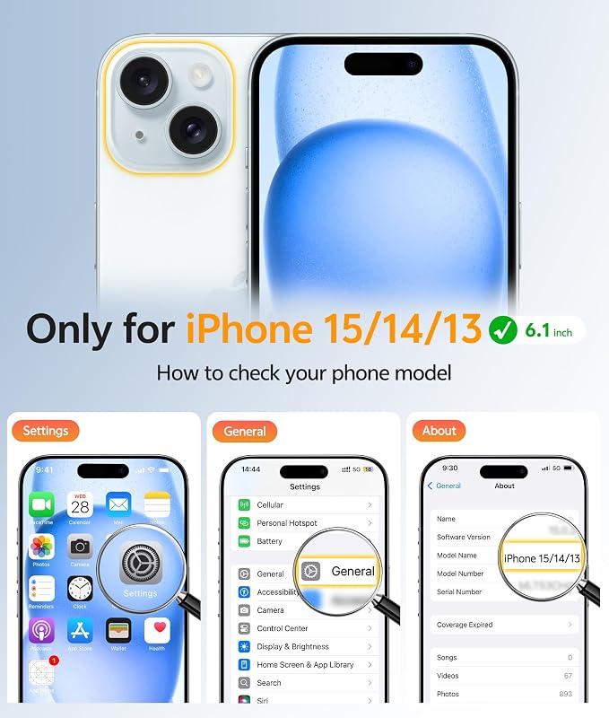 FNTCASE for iPhone 15 Case: for iPhone 14 Case & iPhone 13 Case [Compatible with Magsafe] Translucent Matte Cases with [Screen Protector] Military Grade Shockproof Protective Phone Cover - Ice Blue