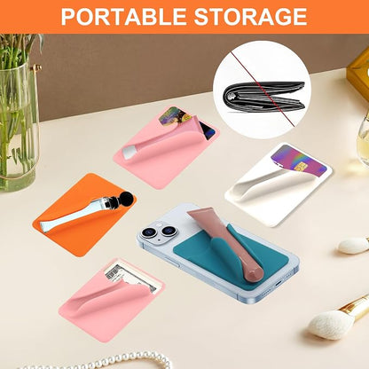 Lip Gloss Holder Phone Case,Silicone Lip Holder with Card Holder,Protective Lip Gloss Case with Adhesive Holder for Most Phone Models(Pink)