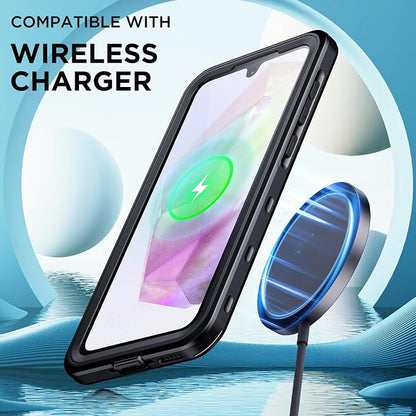 for Samsung Galaxy A35 5G Case Waterproof, [IP68 Underwater][Dropproof][Dustproof][Real 360] [Non-Slip] Heavy Duty Tough Rugged Shockproof Protective Phone Case for Galaxy A35 5G 6.6",Black