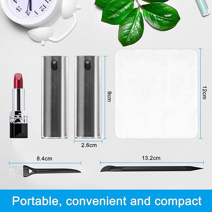 walrfid 2 Pack Computer Screen Cleaner, MacBook Screen Cleaner Spray and Wipe, Electronic Computer Laptop Cleaning Kit for iPad Pro, iPhone, Smartphone, Monitor, Car Display, Tablet, TV Screens, Grey