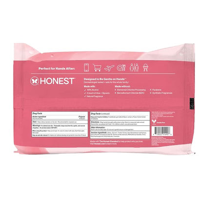 The Honest Company Grapefruit Grove Sanitizing Wipes, Kills 99.99% of Germs, Safe for All Hands, Antibacterial, Dermatologist Tested, 50 Count