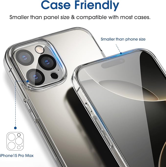 amFilm Auto-Alignment OneTouch for iPhone 16 Pro [6.3''] Screen Protector + Camera Lens Protector, Tempered Glass, 30 seconds Installation, Bubble Free, Case Friendly, Anti-Scratch [2+2 Pack]