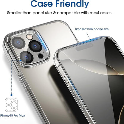 amFilm Auto-Alignment OneTouch for iPhone 16 Pro [6.3''] Screen Protector + Camera Lens Protector, Tempered Glass, 30 seconds Installation, Bubble Free, Case Friendly, Anti-Scratch [2+2 Pack]