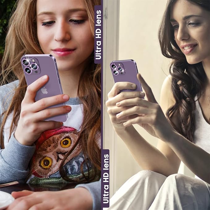 Suoman for iPhone 14 Pro Max Camera Lens Protector / 14 Pro Camera Lens Protector, Camera Cover Tempered Glass for iPhone 14 Pro Max 6.7 inch/for iPhone 14 Pro 6.1 inch [Perfectly Fit]-Bling-Purple