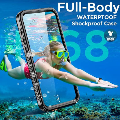 AICase Compatible with iPhone 16 Pro Max Case Waterproof, Clear Water Proof Built-in Screen Protector Shockproof Dustproof Snowproof Full Body Rugged Underwater Phone Case