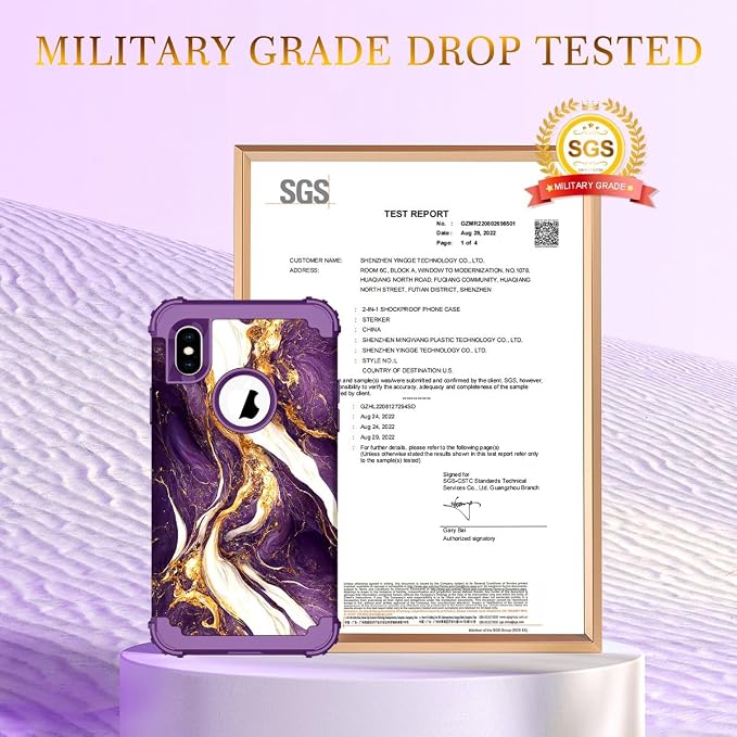 Hocase for iPhone Xs Max Case, Heavy Duty Shockproof Protection Soft Silicone Rubber+Hard Plastic Bumpers Hybrid Protective Case for iPhone Xs Max (6.5") 2018 - Midnight Purple