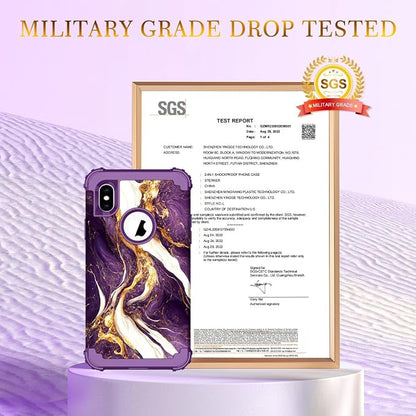 Hocase for iPhone Xs Max Case, Heavy Duty Shockproof Protection Soft Silicone Rubber+Hard Plastic Bumpers Hybrid Protective Case for iPhone Xs Max (6.5") 2018 - Midnight Purple