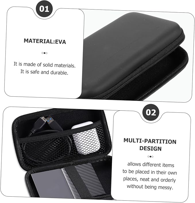 OSALADI 2Pcs Travel Cable Organizer Bags Multi-Partition Electronic Organizer Case for Chargers USB Cables Power Banks Small Accessories Storage