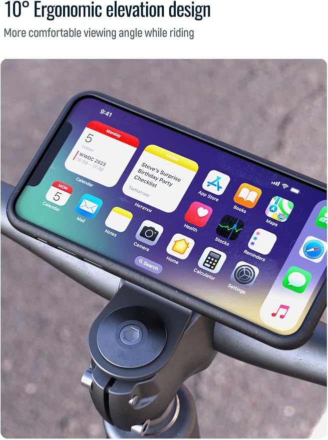 sincetop Bike Phone Mount,Mountain Bicycle Stem Phone Holder-Aluminum Handlebar Mini Phone Clip,Gravel/MTB/Road EBike Cycling Cell Phone Clamp,Quick Release Attach/Detach-Black【Series C-1st Gen】