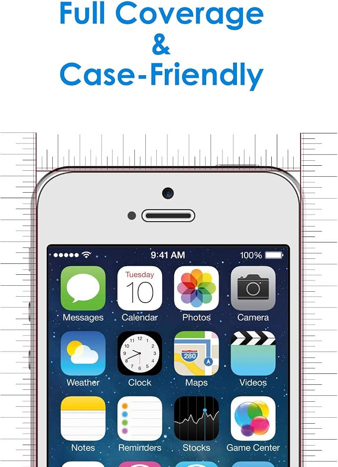 JETech Screen Protector for iPhone SE 2016, iPhone 5s/5/5c, 2-Pack | HD Clear, Tempered Glass Film, Anti-Scratch Glass
