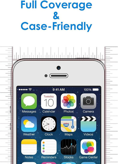 JETech Screen Protector for iPhone SE 2016, iPhone 5s/5/5c, 2-Pack | HD Clear, Tempered Glass Film, Anti-Scratch Glass
