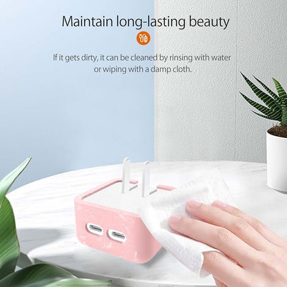 Case for Apple 35W Power Adapter,NOUKAJU Silicone Protective Cover,Drop-Proof,Scratch-Proof,Shock-Proof,Protective Case for Apple 35W Charger(Pink)