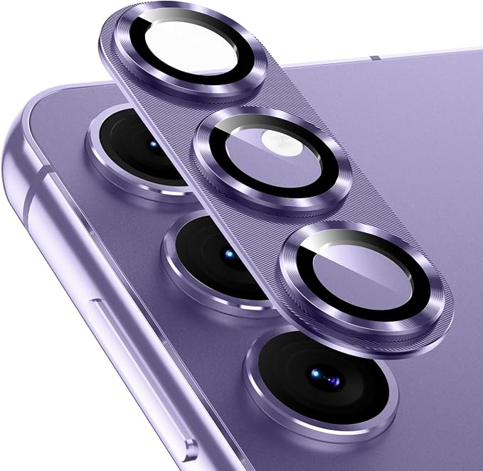 Korecase Camera Lens Protector for Samsung Galaxy S24 Plus Galaxy S24+Plus Metal Tempered Glass Camera Cover Film, Rear Lens Protector Case Friendly for Samsung S24 Plus,Purple