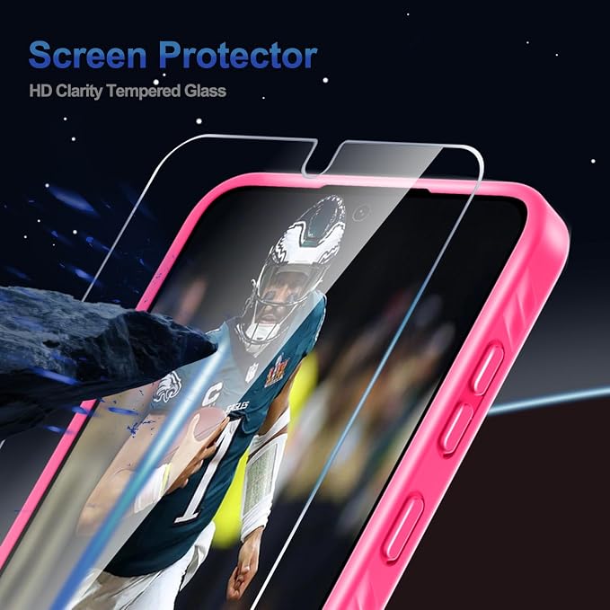 for Samsung Galaxy S25 FE Case with Screen Protector+Lanyard Wrist Strap,Magnetic Translucent Matte Rugged Slim Phone Cover Built in Invisible Kickstand [Fit for MagSafe],2025 Hot Pink