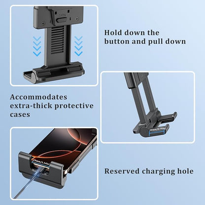 OHLPRO Tablet Holder for Car & Truck Dashboard Heavy Duty iPad Mount with Drill Base 360° Rotating Arm, Compatible with 5"-13" Tablets & Phones, Kindle, Ideal for Commercial Vehicles, Wall, Desk