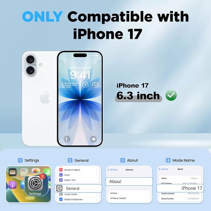 Beasyjoy for iPhone 17 Case Waterproof, Heavy Duty Metal Full Body Protection, Built-in Screen Protector, Military Grade Shockproof Dustproof Rugged Cover for iPhone 17 6.3 inch, Silver