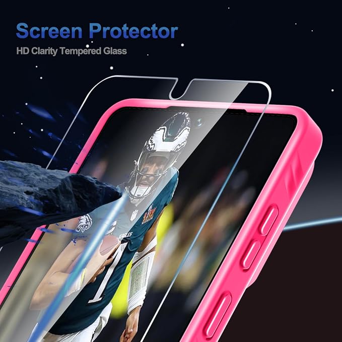 RMOCR for Samsung Galaxy S26 Ultra Case with Screen Protector+Lanyard Wrist Strap,Magnetic Translucent Matte Rugged Slim Phone Cover Built in Invisible Kickstand [Fit for MagSafe],2026 Hot Pink