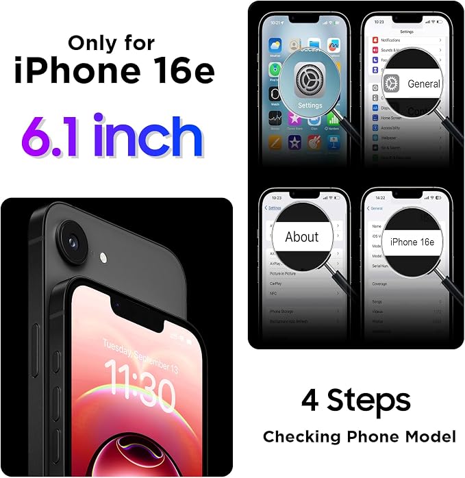 Temdan Compatible with iPhone 16e Case Waterproof, Built-in Screen & Camera Protector IP68 Underwater Full Body 16FT Military Dropproof Shockproof Phone Case for iPhone 16e 6.1"-Blue/Clear