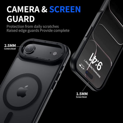Magnetic for iPhone Air case, with Camera Lens Protector [10Ft Military-Grade Protection] Compatible with fit MagSafe Slim case for iPhone 17 Air 6.5 inch, Black Bumper