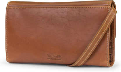 Timberland Women's RFID Leather Crossbody Wallet Phone Bag With Detachable Crossbody Strap