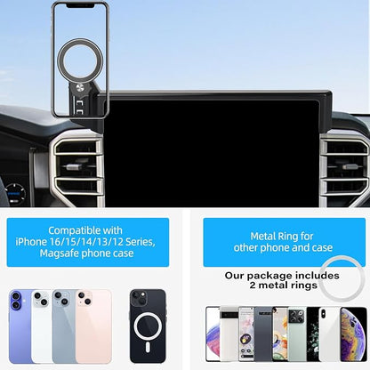 Car Phone Holder for 2022-2026 Toyota Tundra/2023 2024 2025 2026 Sequoia Accessories Apply to 14 Inch Touch Screen Fixed Clip Magnetic Cell Phone Mount Hands-Free 360 Degree Rotation