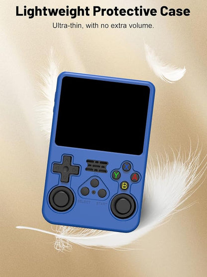 Silicone Protective Case for Anbernic R36S Game Console, Full-Body Protective Cover with Precise Cutout, Shockproof Dustproof Protector Sleeve & Scratch-Resistant Sleeve (Blue)