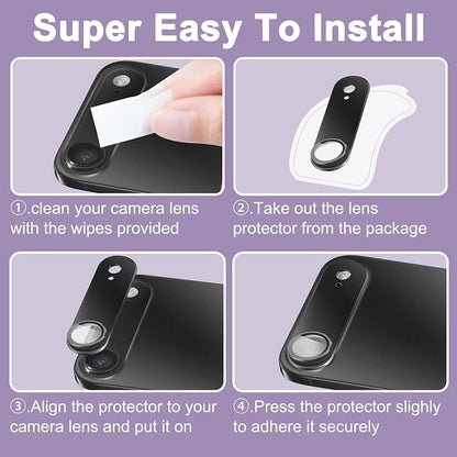 2 Pack Camera Lens Protector for iPhone 17 Air,[Not Easy to Breakn ] AR Tempered Glass Strong Adsorption Metal Camera Cover Screen-Silvery