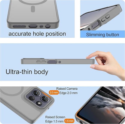 for Motorola Moto g Power 2025/2026 Case [Compatible with Magsafe] Translucent Matte Magnetic Case [Military Grade Protection] with Screen Protector Shockproof for G Power 2025/2026,Dark Gray