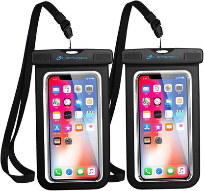 Universal Waterproof Phone Case, 2-Pack Ipx8 Waterproof Phone Lanyard Dry Bag for iPhone 17 16 15 14 13 12 11 XS MAX Pro Plus Galaxy S23 S22 Note Google Pixel HTC Moto OnePlus Phones up to 7.5"
