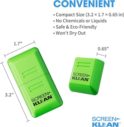 ScreenKlean Tablet Screen Cleaner - Compatible with iPad, Android & Amazon Tablet - with Carbon Microfiber Tech-Injected Green-1 Count (Pack of 1)