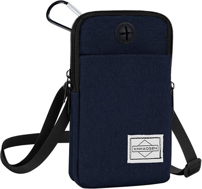 HOTEMIA Cell Phone Purse Waist Pack Bag Travel Crossbody Bag Wristband Sport Armband Wallet with Removable Shoulder Strap (Navy Blue)