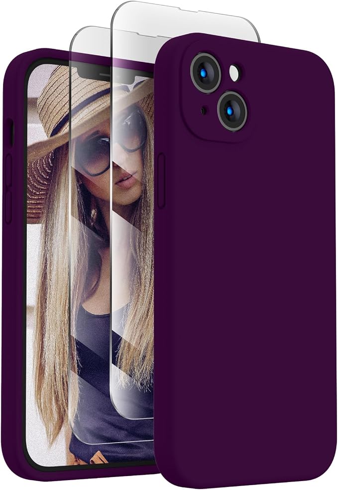 FireNova Designed for iPhone 13 Case, Silicone Upgraded [Camera Protection] Phone Case, Soft Anti-Scratch Microfiber Lining Inside, 6.1 inch, Wine Red