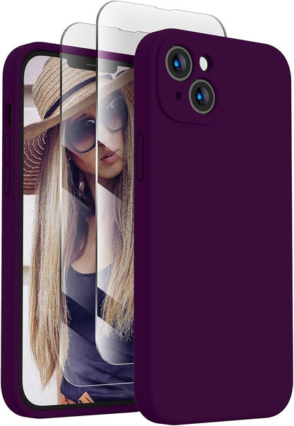 FireNova Designed for iPhone 14 Case, Silicone Upgraded [Camera Protection] Phone Case, Soft Anti-Scratch Microfiber Lining Inside, 6.1 inch, Wine Red