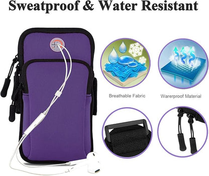 Phone Armband for iPhone Running Armband Cell Phone Holder iPhone 17 16 16e 15 14 13 12 11 Pro Max Xs Xr X 8 Plus Mini,Galaxy S26 S25 S24 S23 S20 Note Sports Exercise Workout Arm Band Sleeve
