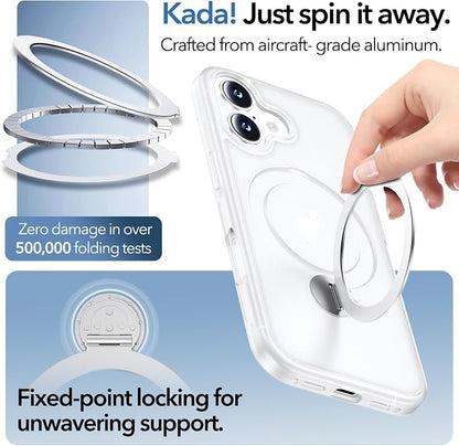 Anqrp 360° All-in-ONE Stand Case for iPhone 17 Case with Rotatable Magnetic Kickstand Ring Holder, Compatible with Mag-Safe, MIL-Grade Shockproof iPhone Phone Case Cover 6.3 inch, Mist Matte Clear
