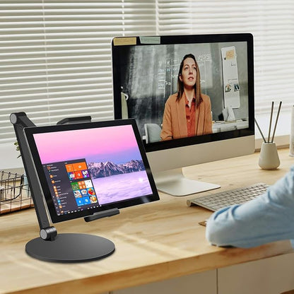 iPad Stand for Desk, Surface Pro Holder, Multi-Angle Adjustable Tablet Stand Holder for 4.7''- 13'' Screen Microsoft Surface Series, iPad Series,Samsung Galaxy Tabs,Amazon Kindle Fire, Etc. (Black)