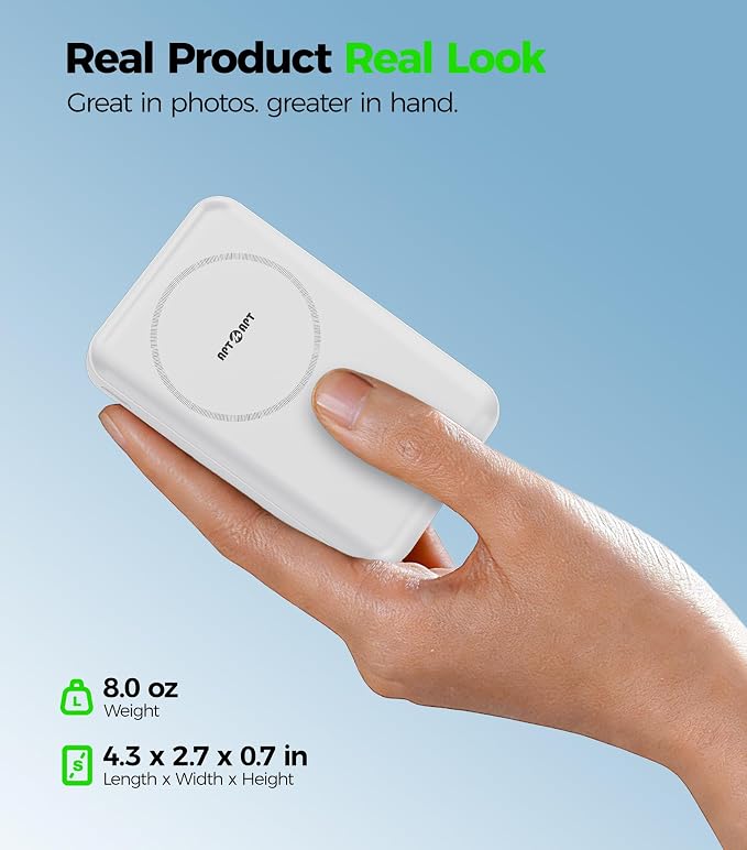 Magnetic Portable Charger,10000mAh MagSafe Power Bank Fast Charging with Stand,3 in 1 Travel Essential Wireless Charger Station for iPhone 17/16/15/14/13/12,Apple Watch,Airpods,White