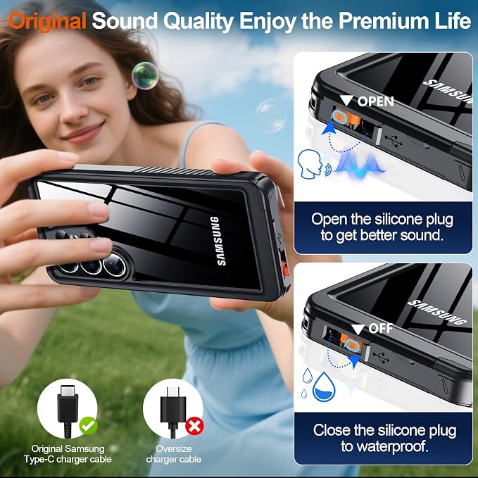 MOZOTER for Samsung Galaxy S26 Ultra Case Waterproof,[IPX8 Underwater Case][Full Body Shockproof & Military Dropproof]Built-in Screen Protector Clear Sound Quality for Samsung S26 Ultra 6.9 inch-Black